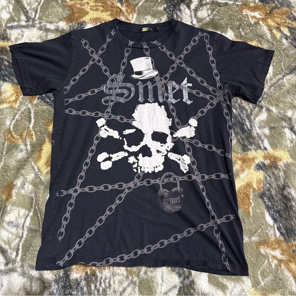 Christian Audigier Other - Y2K Smet By Christian Audiger Shirt Skull and Chains Print Y2K Smet Shirt